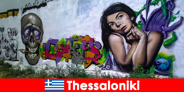 Selanik Yunanistan'da grafitili sokak galerileri popüler
