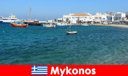 Turistler için güzel Mykonos Yunanistan'daki otellerde ucuz fiyatlar ve iyi hizmet