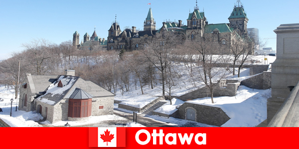 Ottawa Kanada'da pitoresk kış manzarası